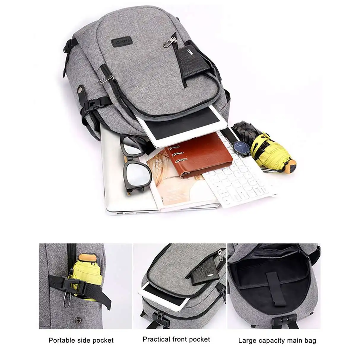Многофункциональный деловой рюкзак для ноутбука 15 6 дюйма с USB-зарядкой и