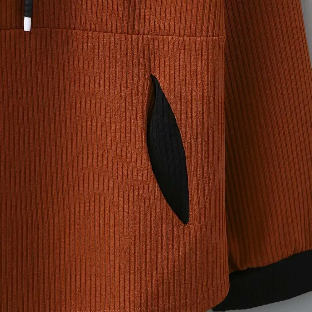 

Plus size knitted patchwork women pull elastic sweatshirt 2020 NEW autumn casual ladies hoodies black tops female oversize