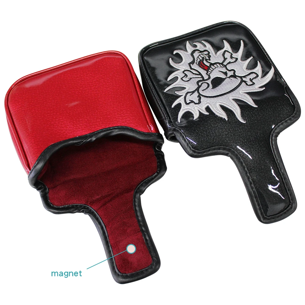 Чехол для клюшки гольфа с магнитной застежкой череп ПУ водонепроницаемый