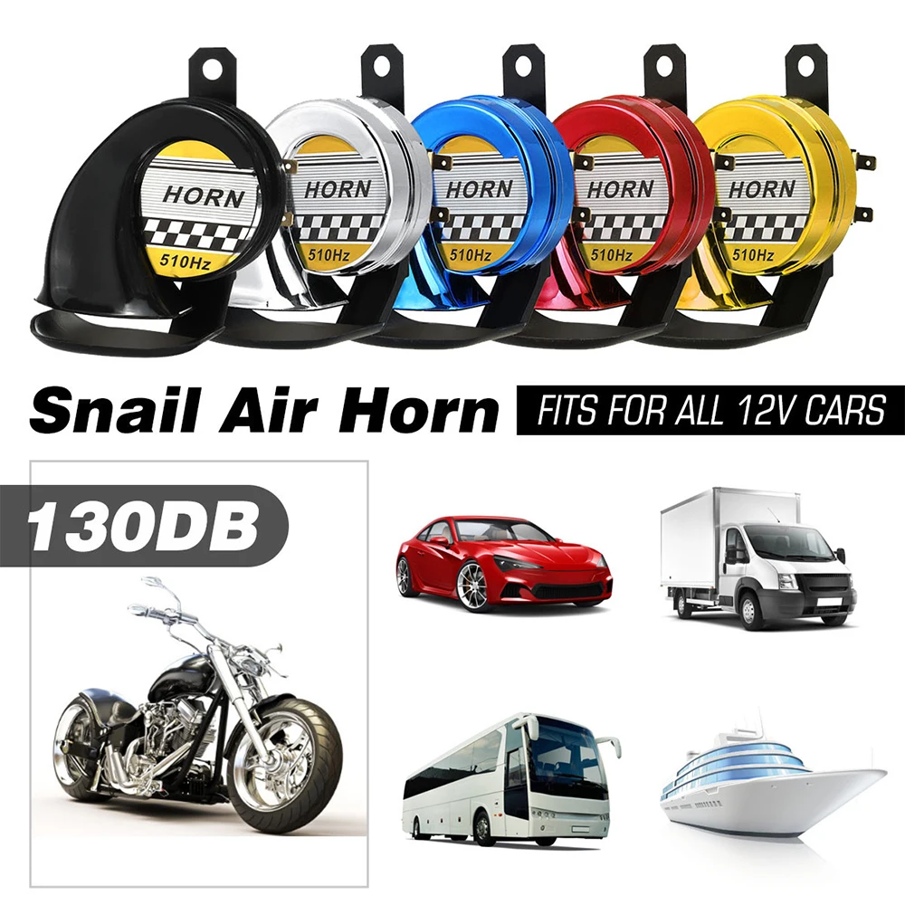 

12V DC 130db Auto Slak Hoorn Universele Waterdichte Air Motorcycle Truck Hoorn Sirene Loud Slak Claxon Geluid signaal
