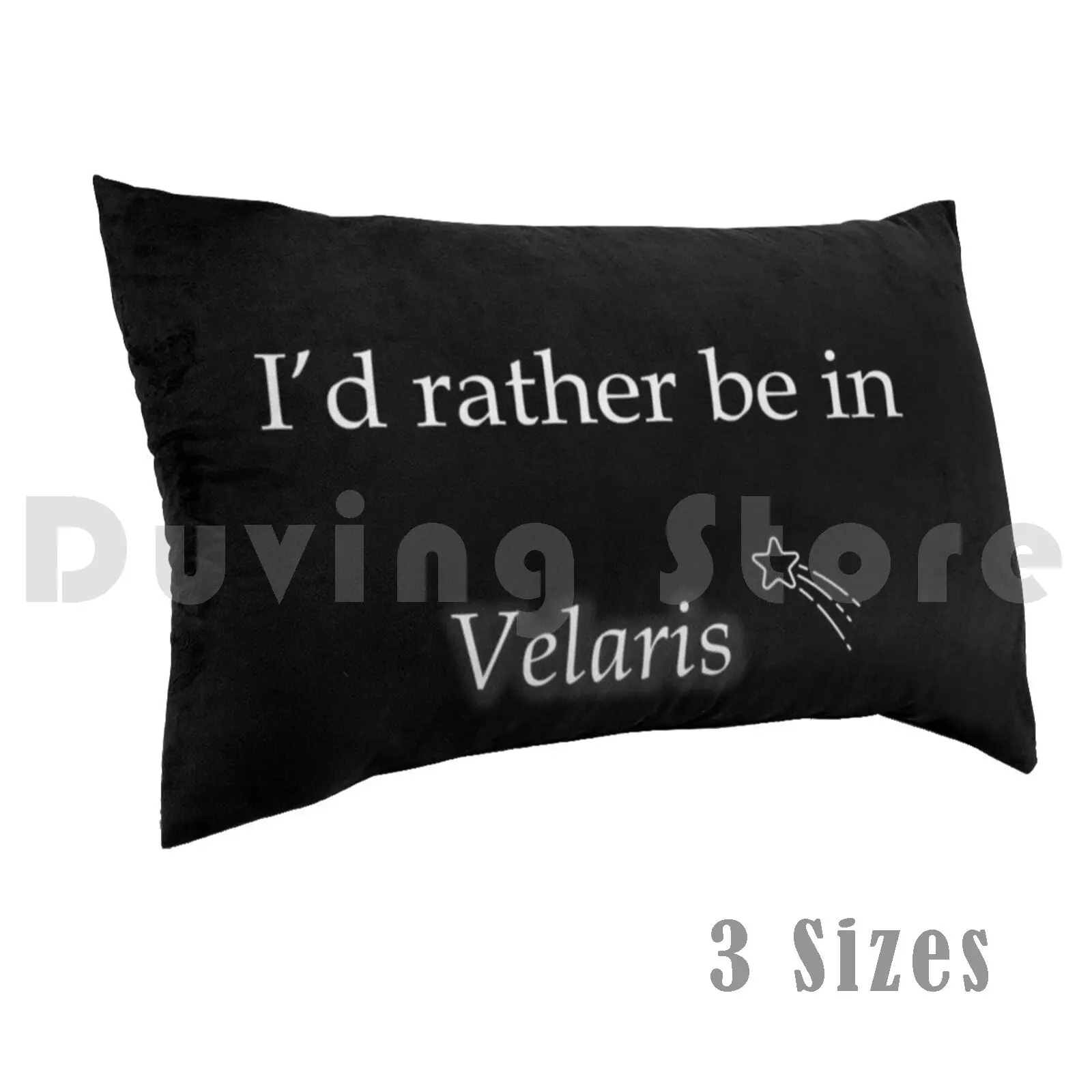 I'd Rather Be In Velaris ( On Black ) Pillow Case DIY 40x60 Velaris Rhysand Bookish Books Court A Court Of
