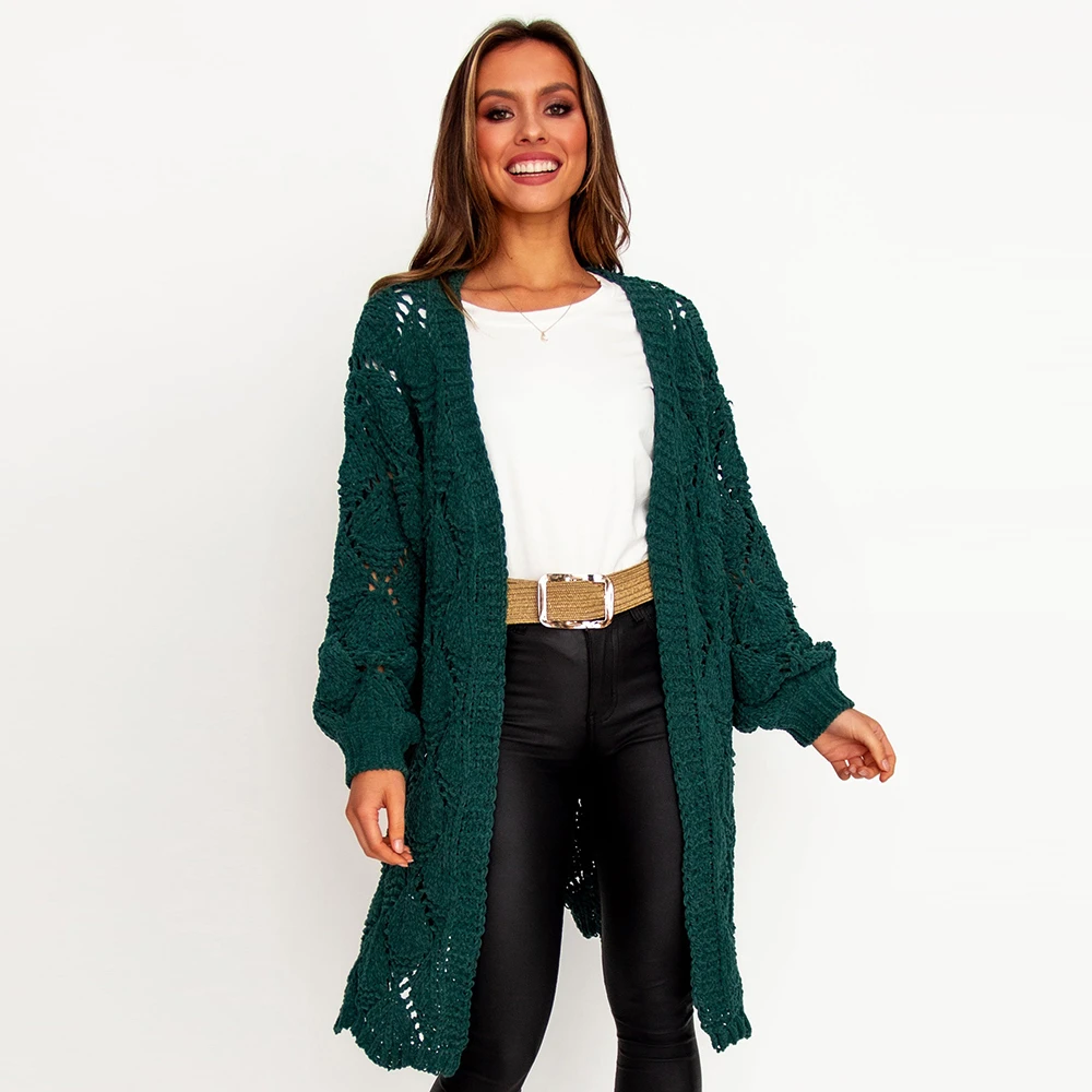 Knit Long Cardigan Sweater 2019 Hollow Winter Women Loose Oversized Casual Bat Sleeve White Modis |