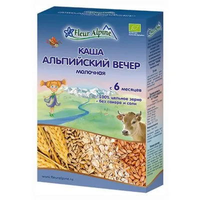 Каша молочная Fleur Alpine Organic «Альпийский вечер» с 6 мес 200 г