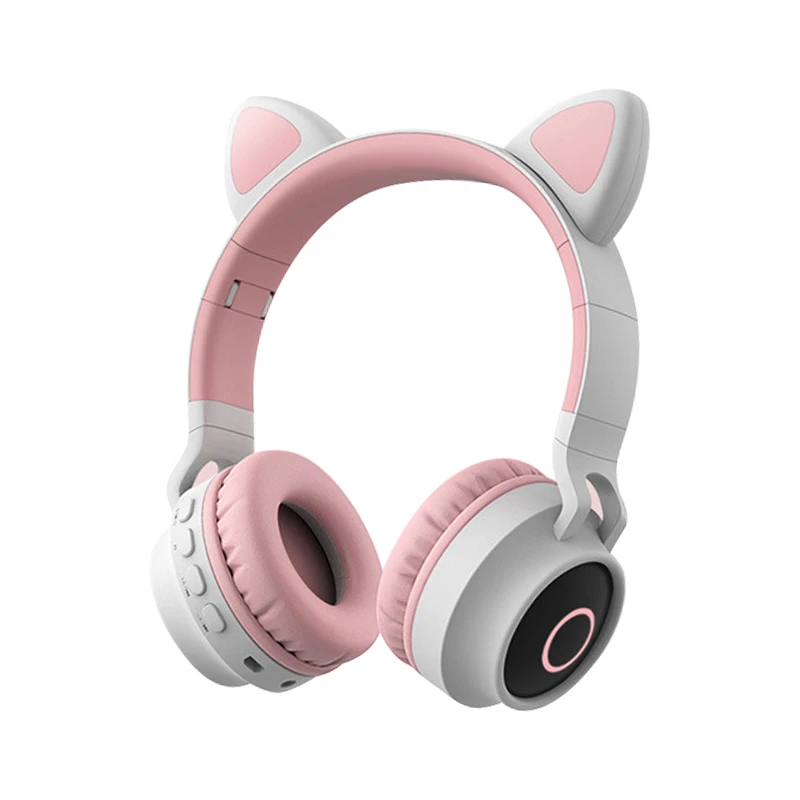 

LED Cat Ear Headphones Noise Bluetooth 5.0 Adults Kids girl Cute Headset Support TF Card/FM Jack 3.5mm Mic Wireless Headphones