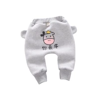 new autumn toddler casual boys costume winter baby trendy girls cotton clothes children thick pants kids infant cartoon trousers