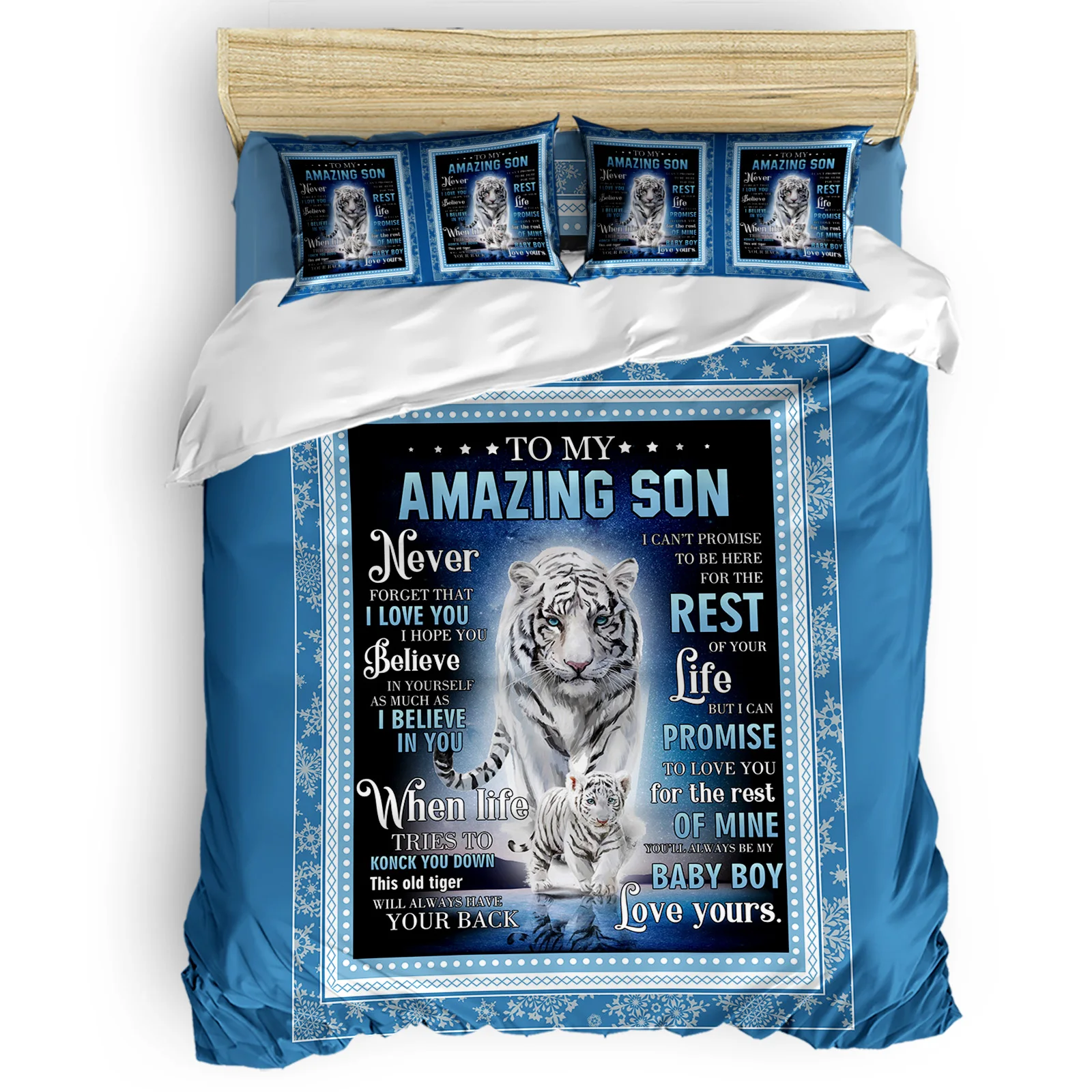 

Tiger Gift For Son Luxury Duvet Cover Sets Fashion Bedding Set Home Decoration Bed King Size Comforter Set