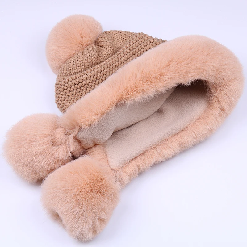 Зимняя женская шапка-бомбер с помпоном шапки-ушанки из искусственного лисьего