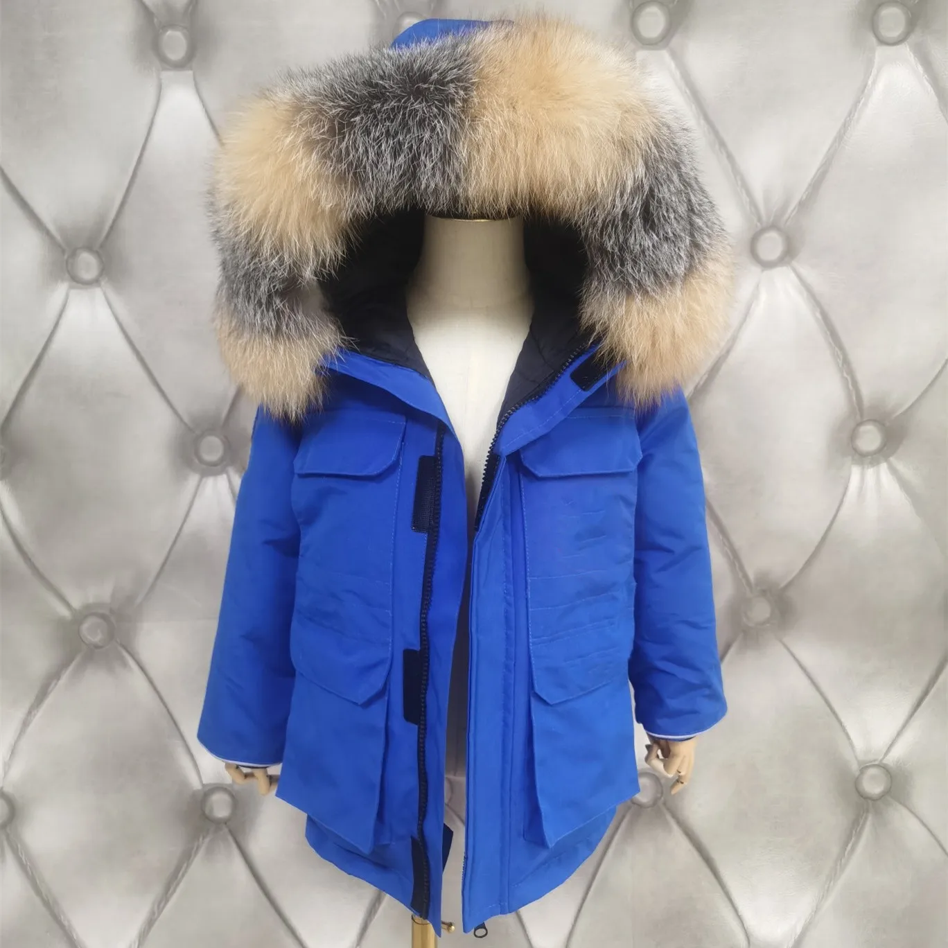

-30 Russia winterThick Warm Parkas Women rose flower Fashion duck down coat Women Zipper Female Ladies big fur jacket