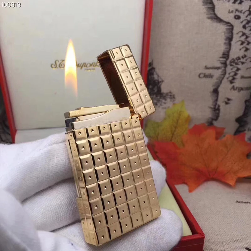 

100% New vintage dupont bright sound gas lighter windproof copper body for cigarette