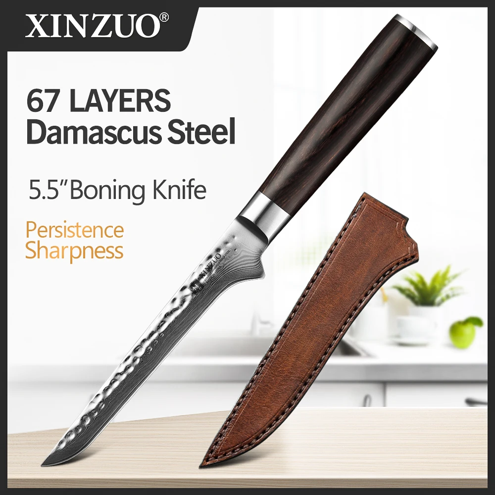 

XINZUO 5.5" Boning Knife Damascus Professional High Quality Stainless Forged Kitchen Chef Tool Accessories Meat Steak Butcher