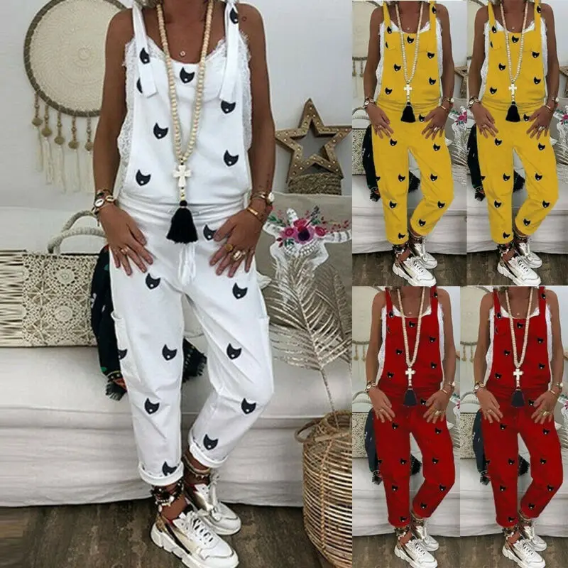 Oversized Women Loose Overalls Jumpsuit Casual Dungaree Trousers Overall Long Pant Women's | Женская одежда