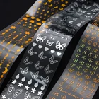 ПЭТ длинная полоса бабочка сердце Снежинка Серебряная штамповка ручная учетная запись декоративные наклейки