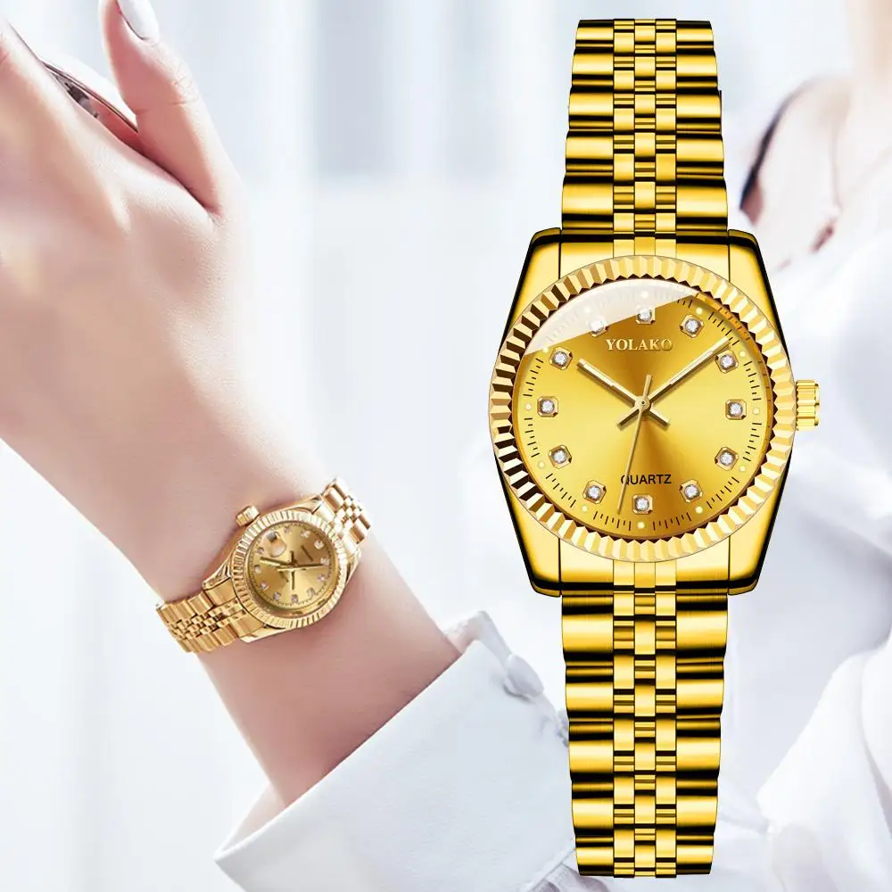 

Women Watches Top Brand Luxury 2020 Fashion Diamond Ladies Wristwatches Stainless Steel Gold Mesh Strap Female Quartz Watch