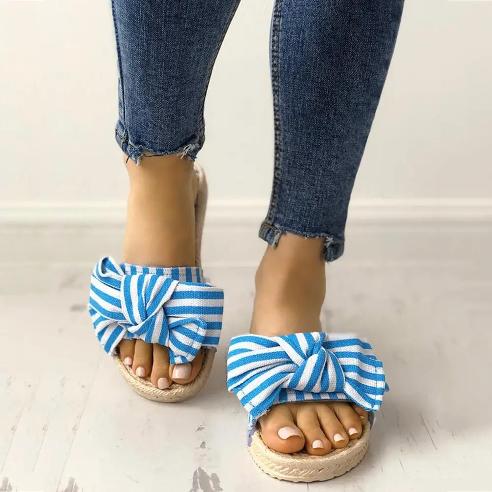 Женские Вьетнамки шлепанцы 42 летние пляжные с бантом босоножки соломенной