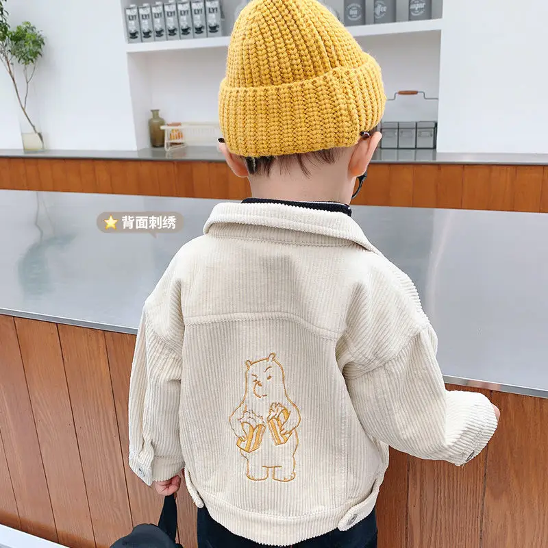 

Boys Jacket 2021 Spring and Autumn New Corduroy Babys Casual Jacket Korean Style Clothes