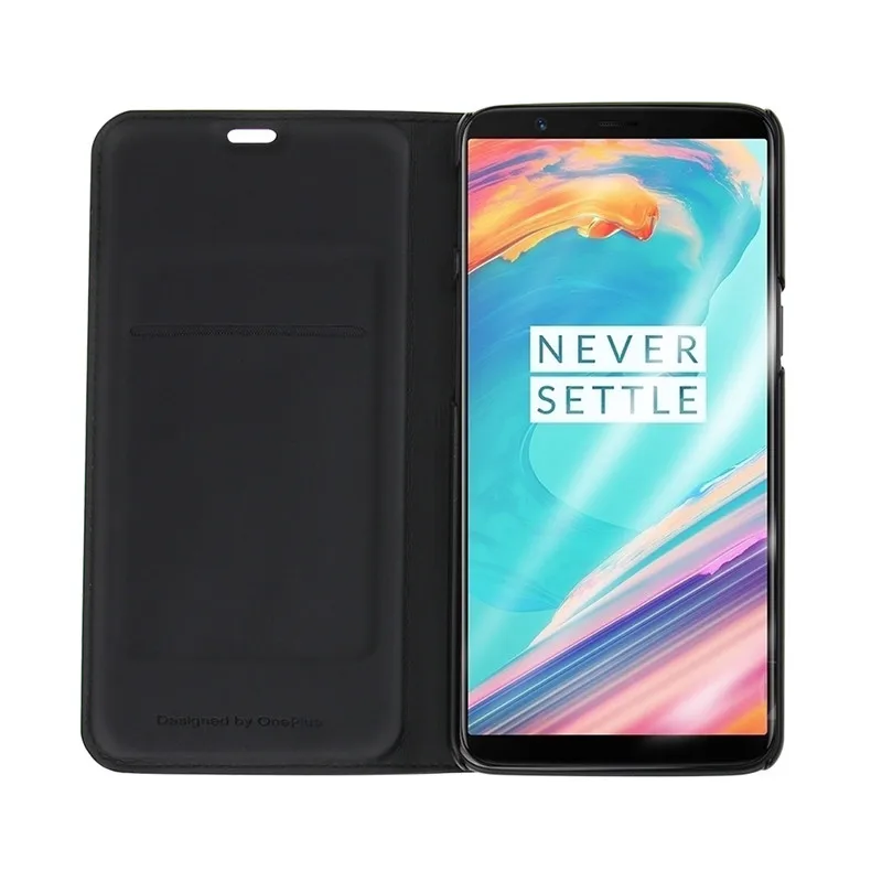 Официальный чехол-книжка для Oneplus 5T из искусственной кожи, умный кожаный чехол с слотом для карт для One Plus 5T Funda