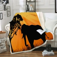 animals elephants 3d printed sherpa blanket warm quilt cover travel office home bedding soft winter warm blanket for kids boys
