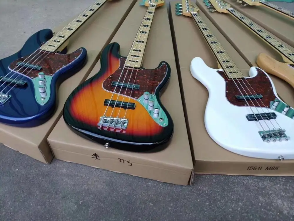 Weifang Rebon 4 струнная JB электрическая бас гитара в 3TS sunburst цвете|Гитары| |