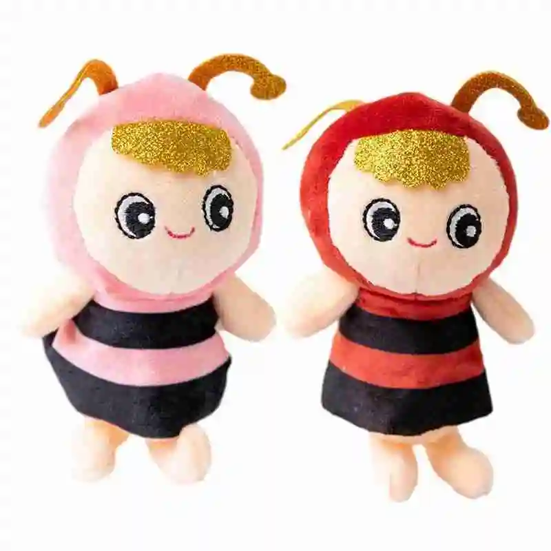 

5 Color Cute Plush Bee Little Bees Toys Stuffed Doll Accessory Small Keychain Birthday Wedding Gift Pendant Party J6U7