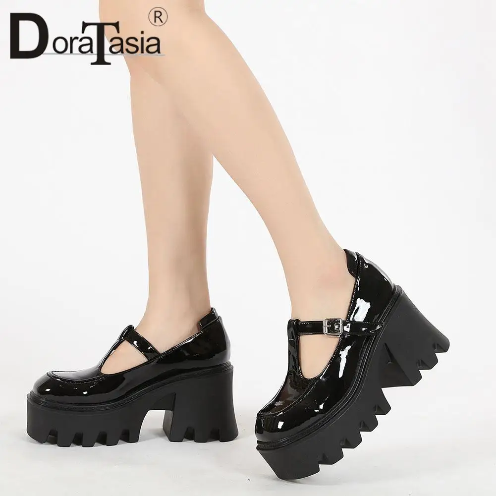 

DORATASIA New Fashion Girls Mary Janes Shoes Women Chunky High Heels Platform women's Pumps Casual Office Lolita Pumps