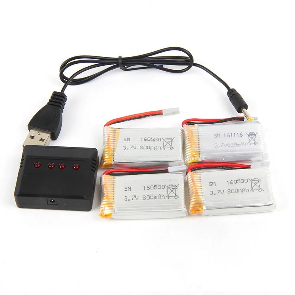HIINST 3 7 V 800mAh литий-полимерный Батарея (4 шт.) с 4 в 1 Зарядное устройство для x5c x5sw x5 L15