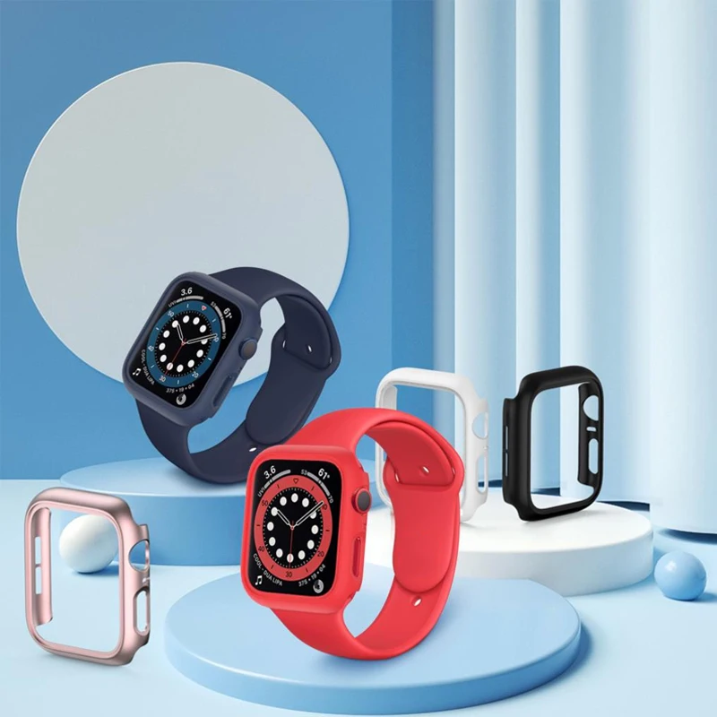 OSRUI PC case For Apple Watch Case 41mm 45mm 44mm 40mm 42mm 38mm Accessories Protector bumper Cover iWatch series 7 6 se 5 4 3