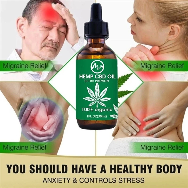 Масло конопли Minch CBD для снятия боли 100% органические семена экстракт капли в шее