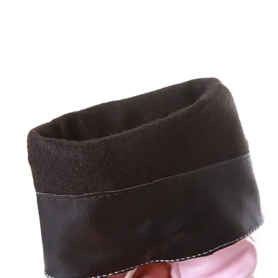 Женские сапоги до колена Цвет белый черный Высокие с бантом на высокой танкетке