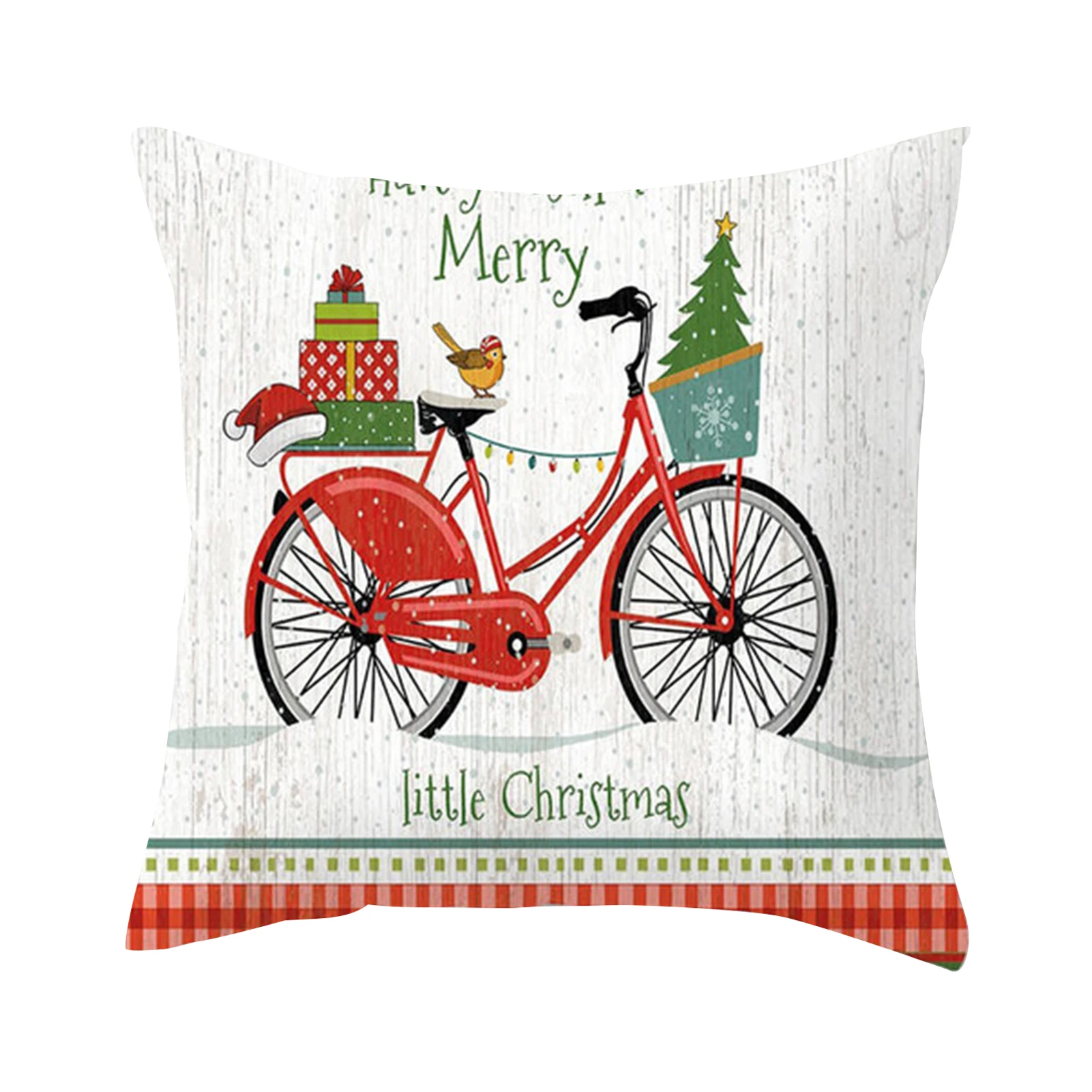 

Christmas Tree Santa Elk House Horse Bird Garland Pillow Case Cushion Cover Home Decorative Pillowcase Car Seat Cushion Cover