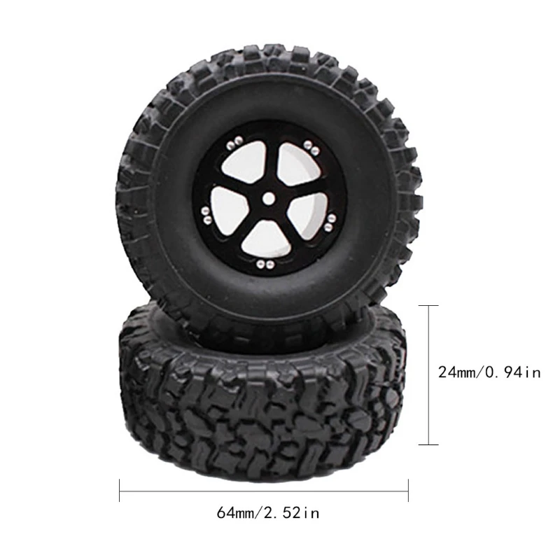 

4 Pcs Upgrade Rubber Tires Wheels Spare Parts for WPL 1/16 B14 B16 B24 B36 C14 G88E