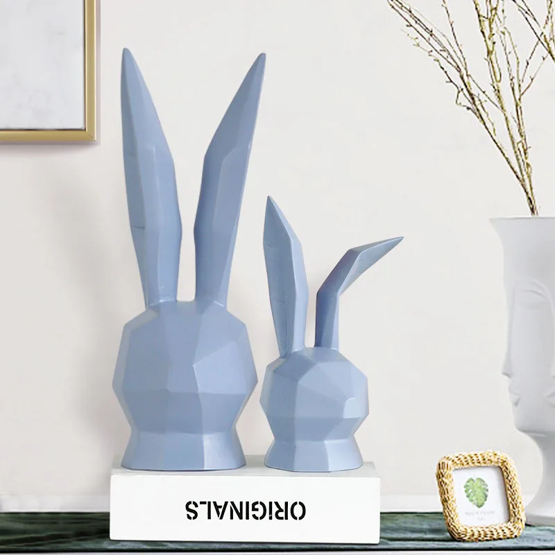 

Полимерные украшения, скандинавский кролик, фигурка, искусство, гостиная, спальня, садовые аксессуары, Декор для дома, скульптура, фигурки ж...