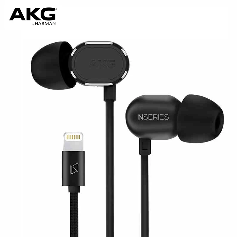 Оригинальные наушники вкладыши AKG N20LT проводные с микрофоном и интерфейсом Lightning