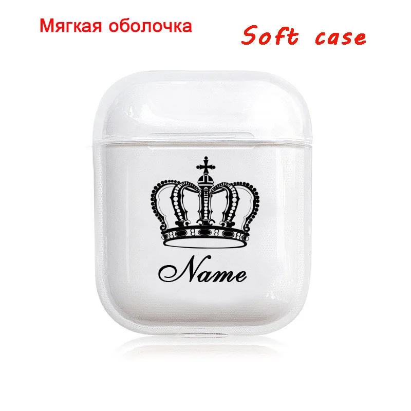 REJ8 Для airpod чехол на заказ с именем и узором Прозрачный жесткий пластиковый милый чехол для Air Pods DIY Индивидуальные буквы и узоры - Цвет: REJ8