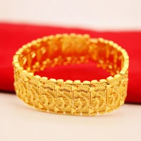 dragon patterned mens bracelet bangle classic type yellow gold filled thick wrist band link chain cool bracelet 8 26 inches