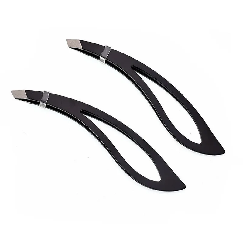 1PC Black Color Eyebrow Tweezer Hair Beauty Slanted Puller Stainless Steel Eye Brow Clips Makeup Tool Brand New