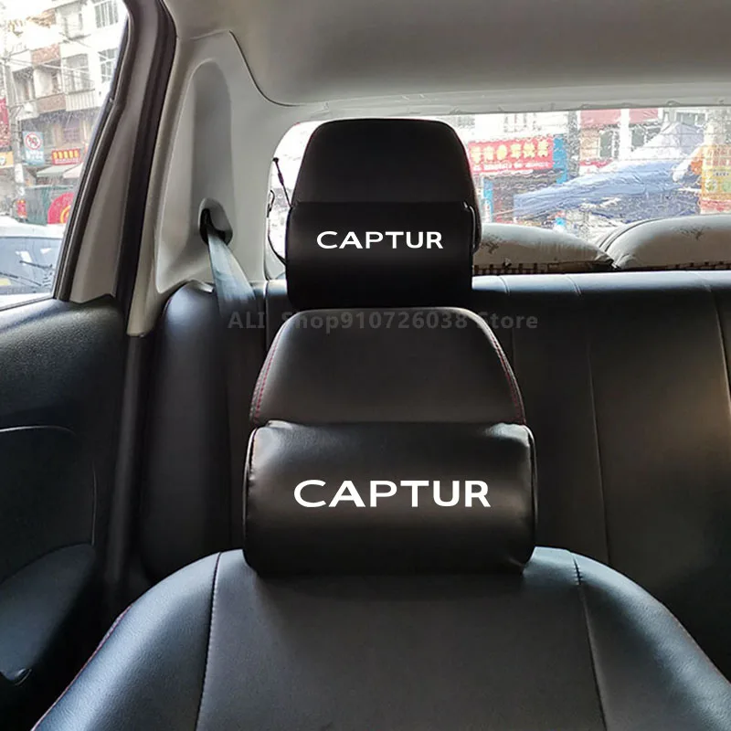 

Car Pillow For Renault Captur Accessories Car Neck Rest Supports Cushion Auto Leather Headrest Travel Pad Vehicle Supplies