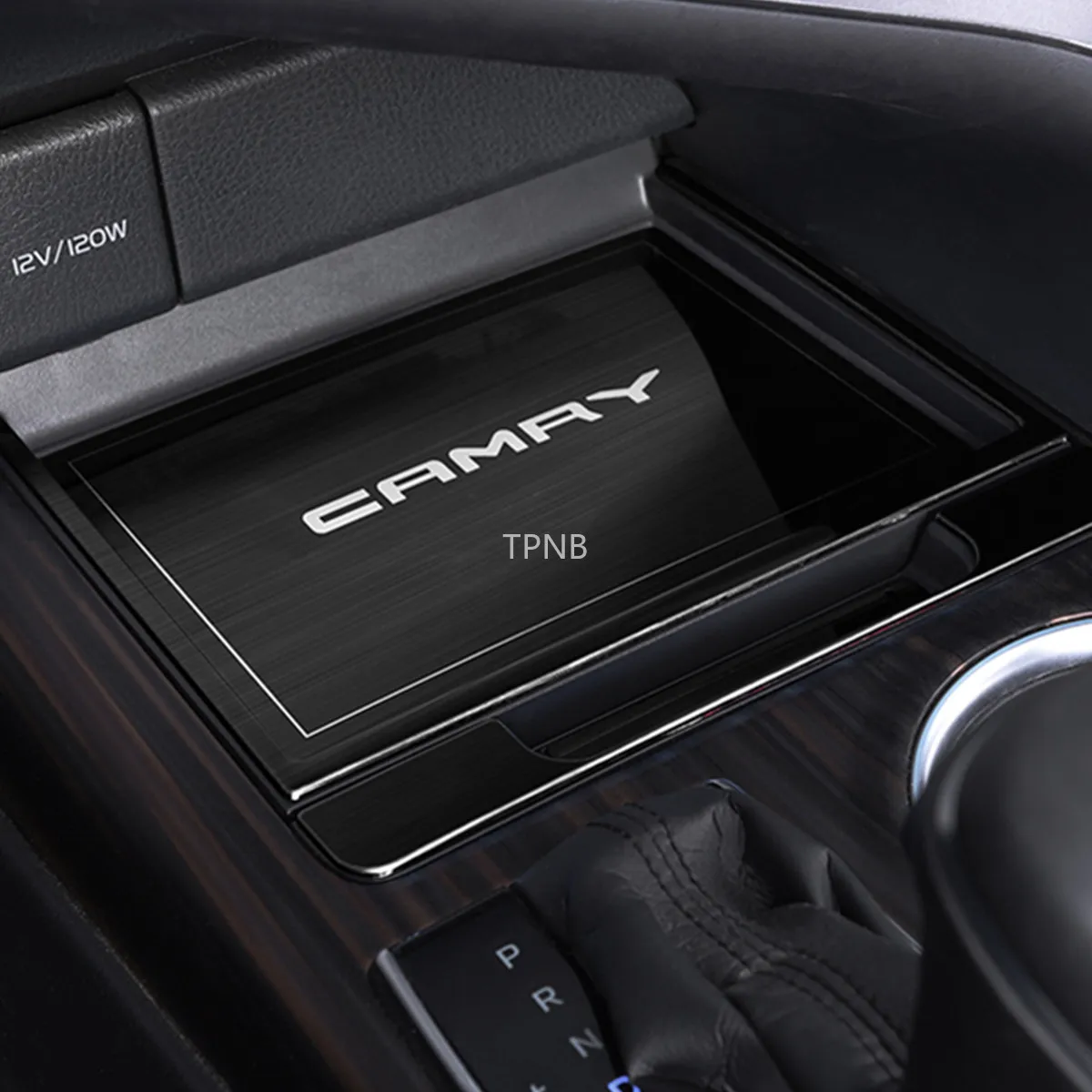 Фото Stainless Steel Storage Box Cover Trim for Toyota Camry 2018 8th Beside The Water Cup Holder Car Styling Accessories №3