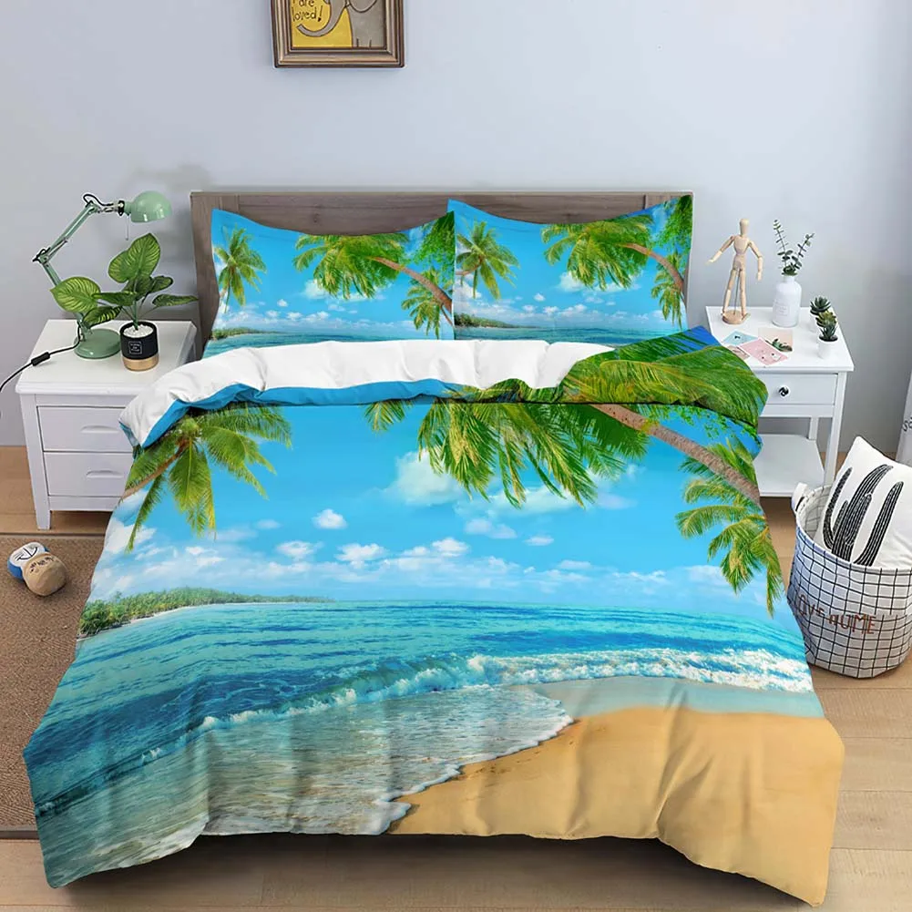 Комплект постельного белья с 3D пододеяльником и узором в виде перьев двойное