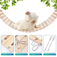 chicken toys wood swing ladder for hens bird large perch easy to install total length 44 for parrot macaw training