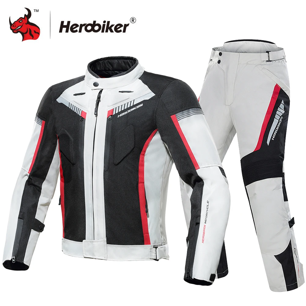 

Куртка мотоциклетная HEROBIKER Мужская зимняя, водонепроницаемая мотокуртка для езды на гонке, бронированная Защита тела, куртка для мотокросс...