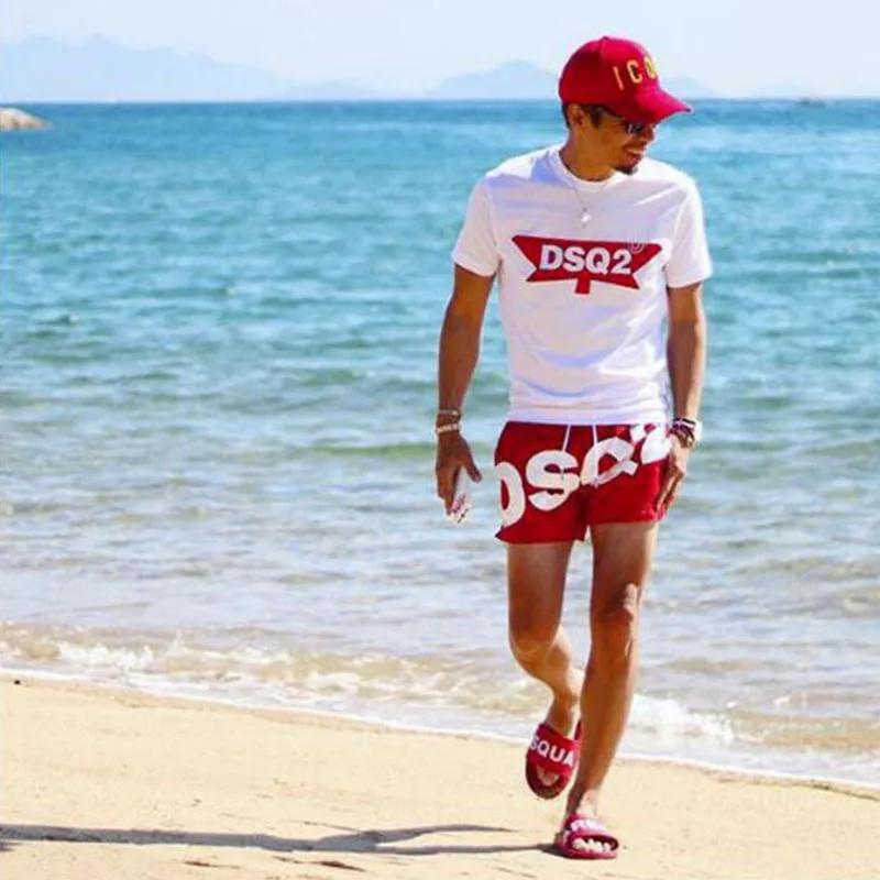 

Summer 2021 Men's Trend Fashion DSQ2 Casual Sports Polyester Quick-Drying Three-Point Shorts Outdoor Jogging Sports Beach Shorts