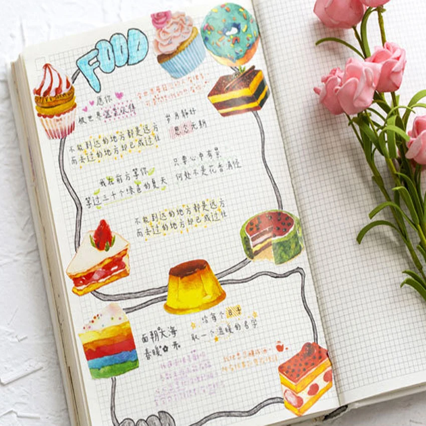 50 шт./упак. серии Sweet Cake бумажные наклейки набор для самостоятельной сборки