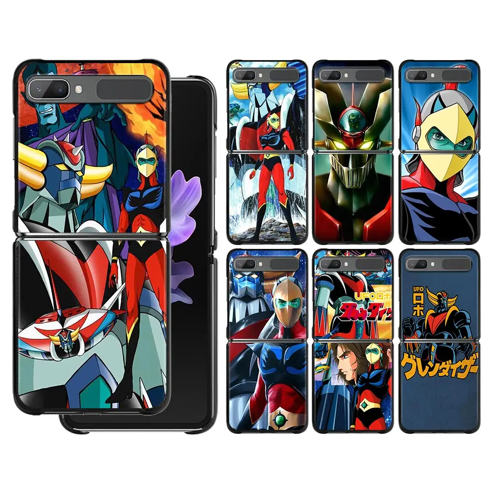 

Best Phone Case For Samsung Galaxy Z Flip3 5G Z Flip 3 z flip Cover PC Shell Black Caso Hard Capa UFO Robot Goldorak