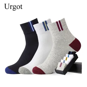 Мужские хлопковые носки Urgot 5 партЛот, Модные дышащие короткие носки на весну и осень, мужские короткие носки, мужские носки