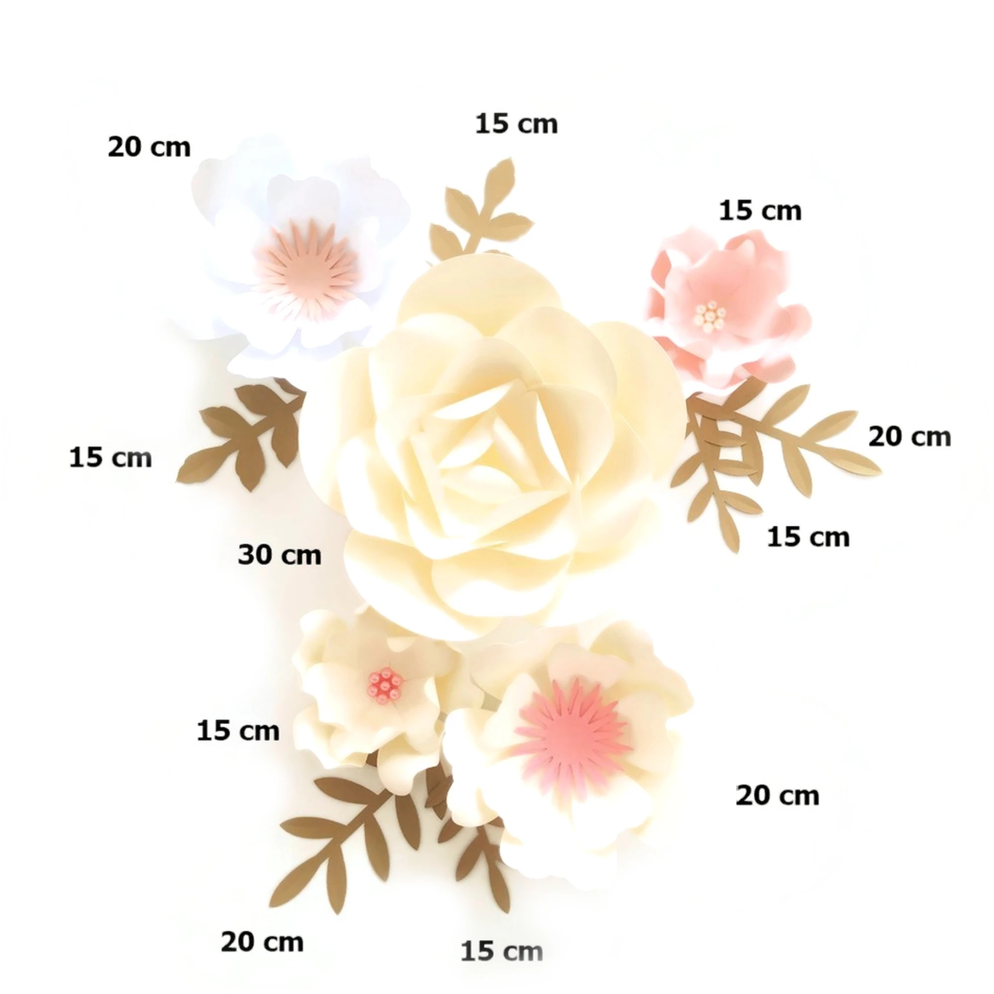 Ручная работа розовый цвет слоновой кости белый Флер завершенный бумажный цветы