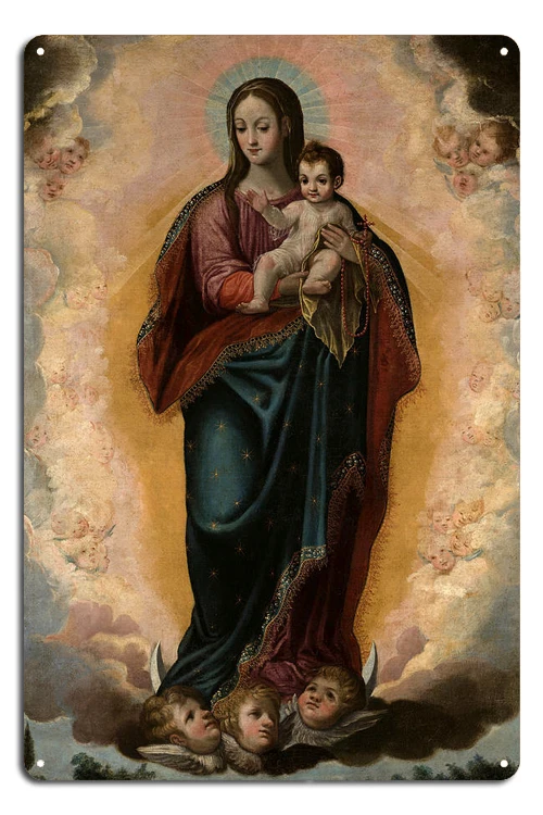 Virgin Mary of Guadalupe Catholic Mexican Plaque Metal Tin Sign Signage Living Room Cinema Kitchen Corridor Decoration 12*8 Inch | Дом и сад