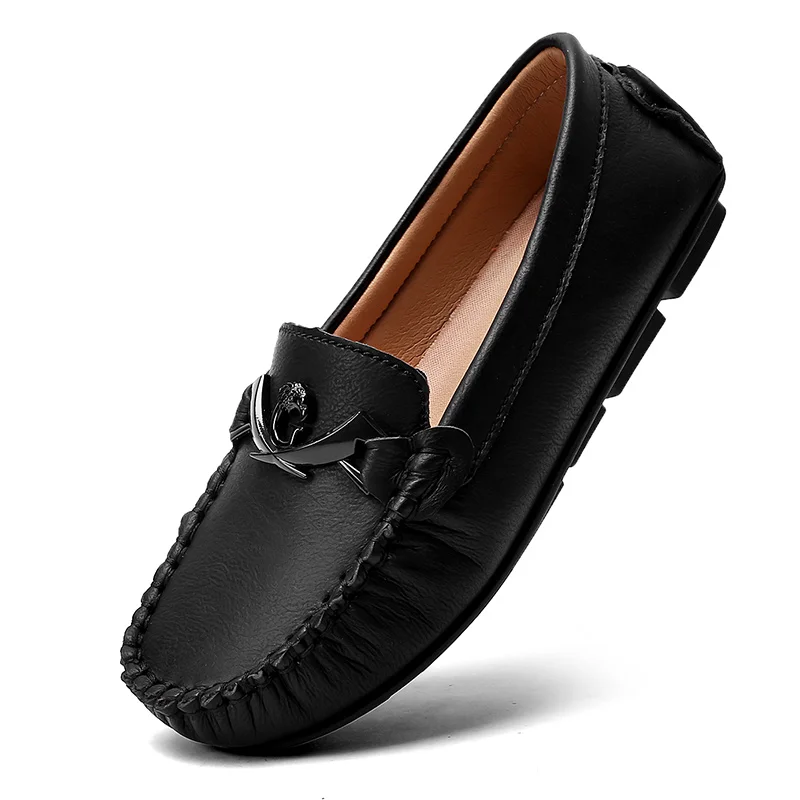 PINSEN 2019 весна осень обувь для мальчиков детей на плоской подошве удобная кожаная