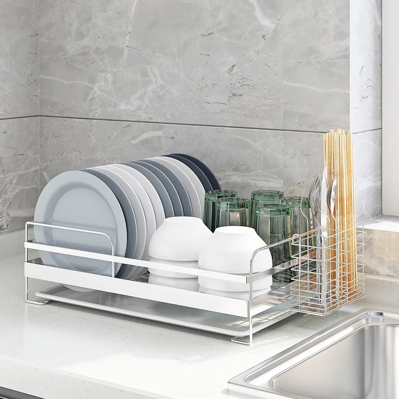 Сушилка для посуды из нержавеющей стали 304 сливная полка кухонная корзина