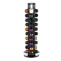 40 cups nespresso coffee capsule holder rotary storage rack dolcegusto metal organizer shelves coffee pods display tower stand
