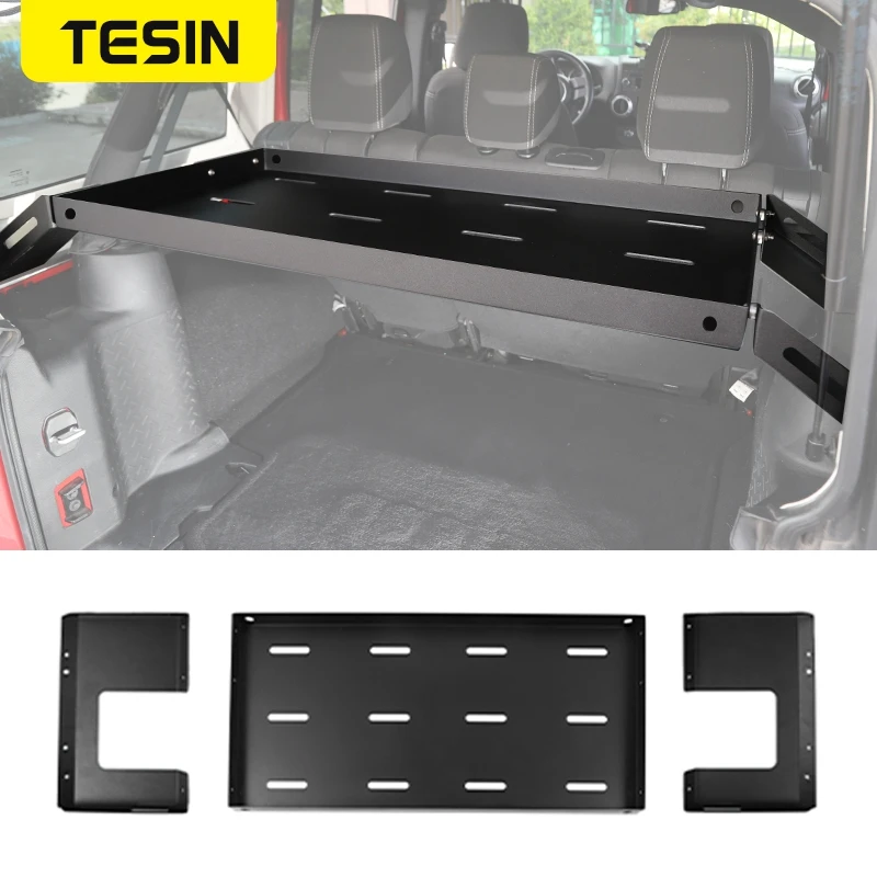 

TESIN Car Tailgate Trunk Storage Rack Luggage Shelf Accessories for Jeep Wrangler JK for Jeep Wrangler JL 2007-2022 Rear Racks